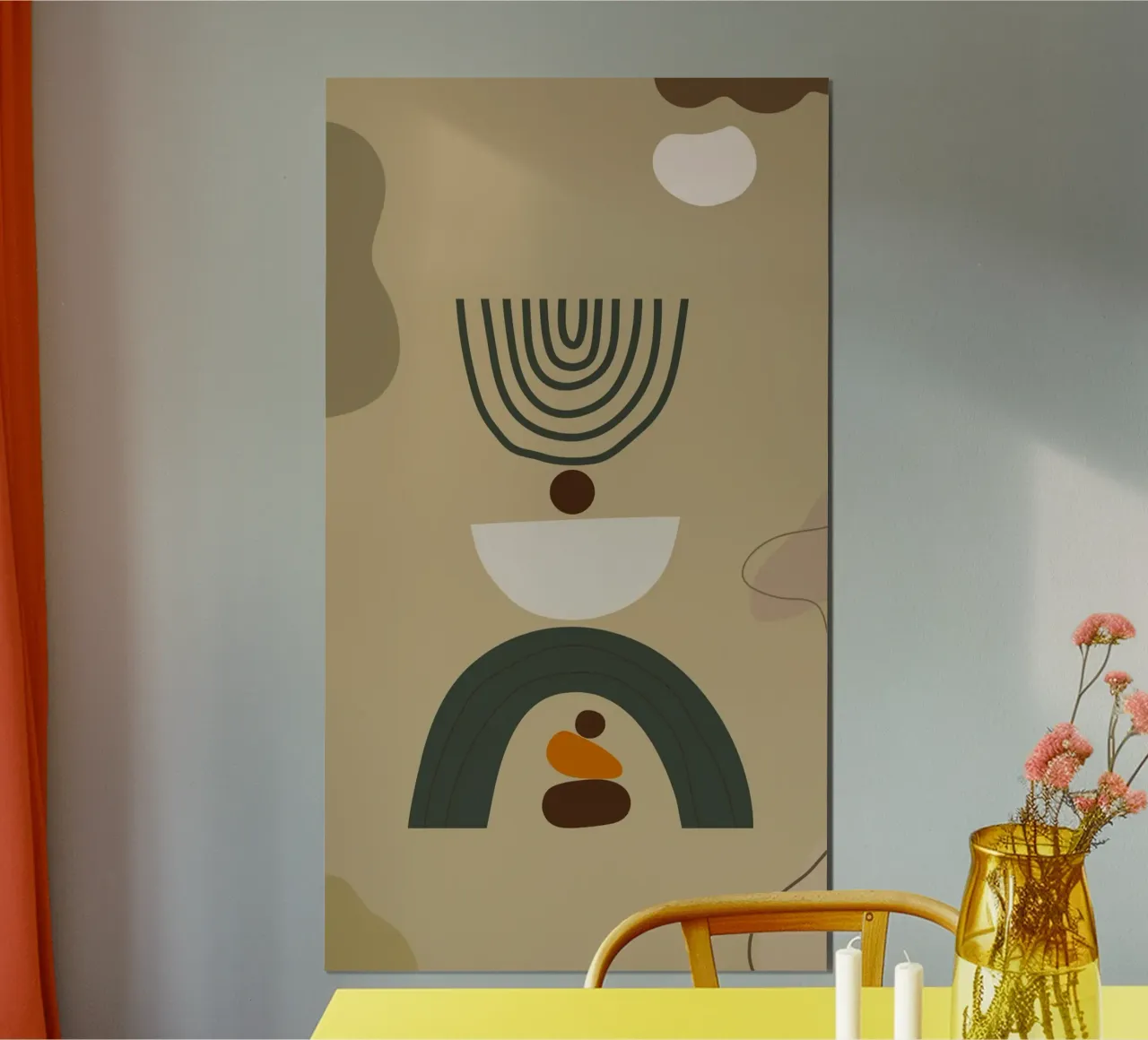 blance curve shape circle poster con telaio in plastica da mardaven