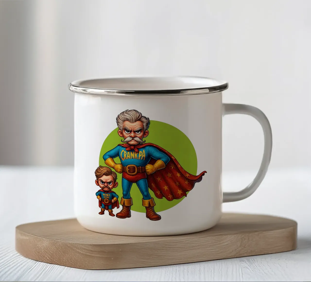 CRANKPA & MINI HIM ... tazza in smalto da Vintage Van Gogh