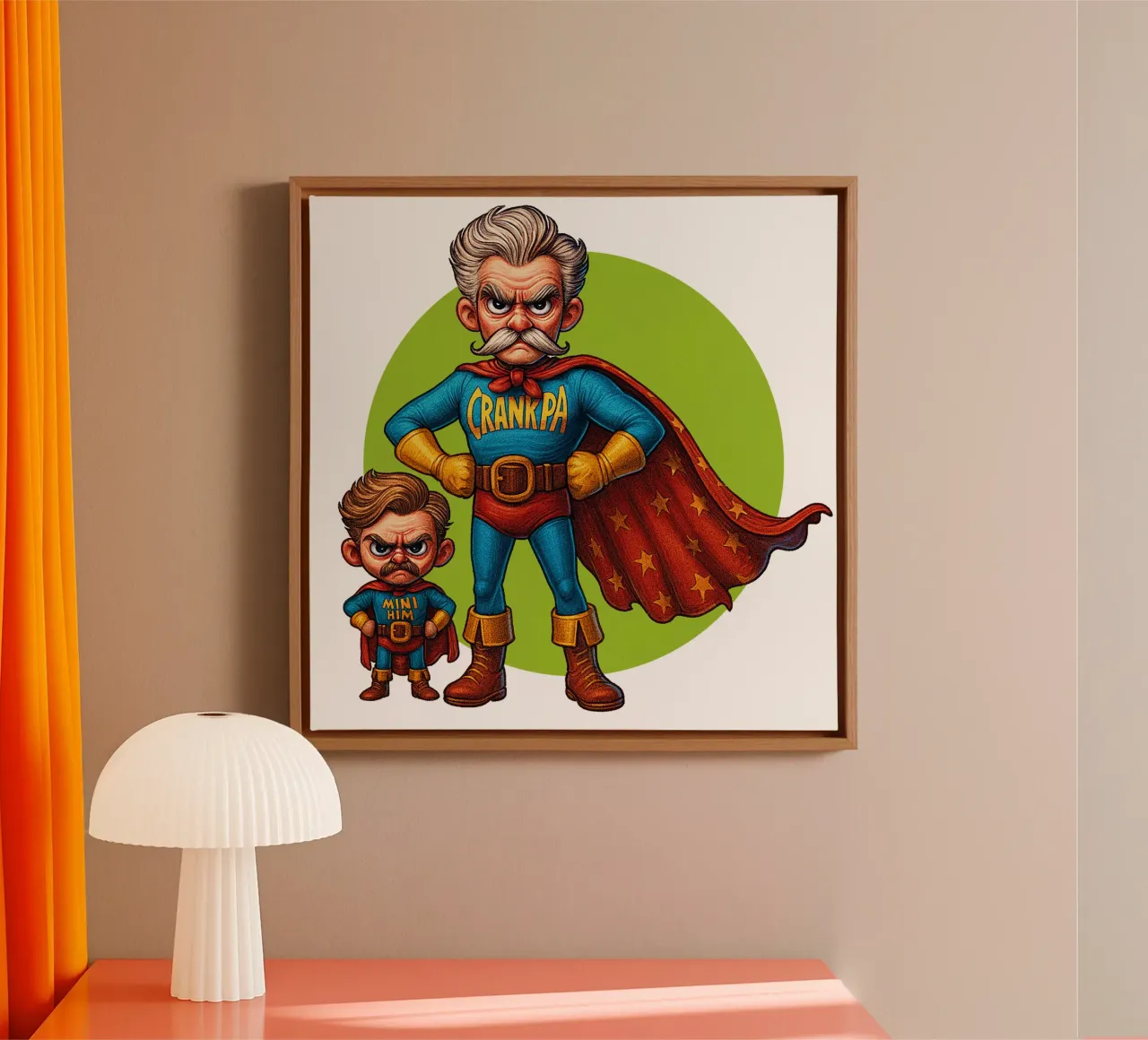 CRANKPA & MINI HIM ... canvas met Baklijst van Vintage Van Gogh