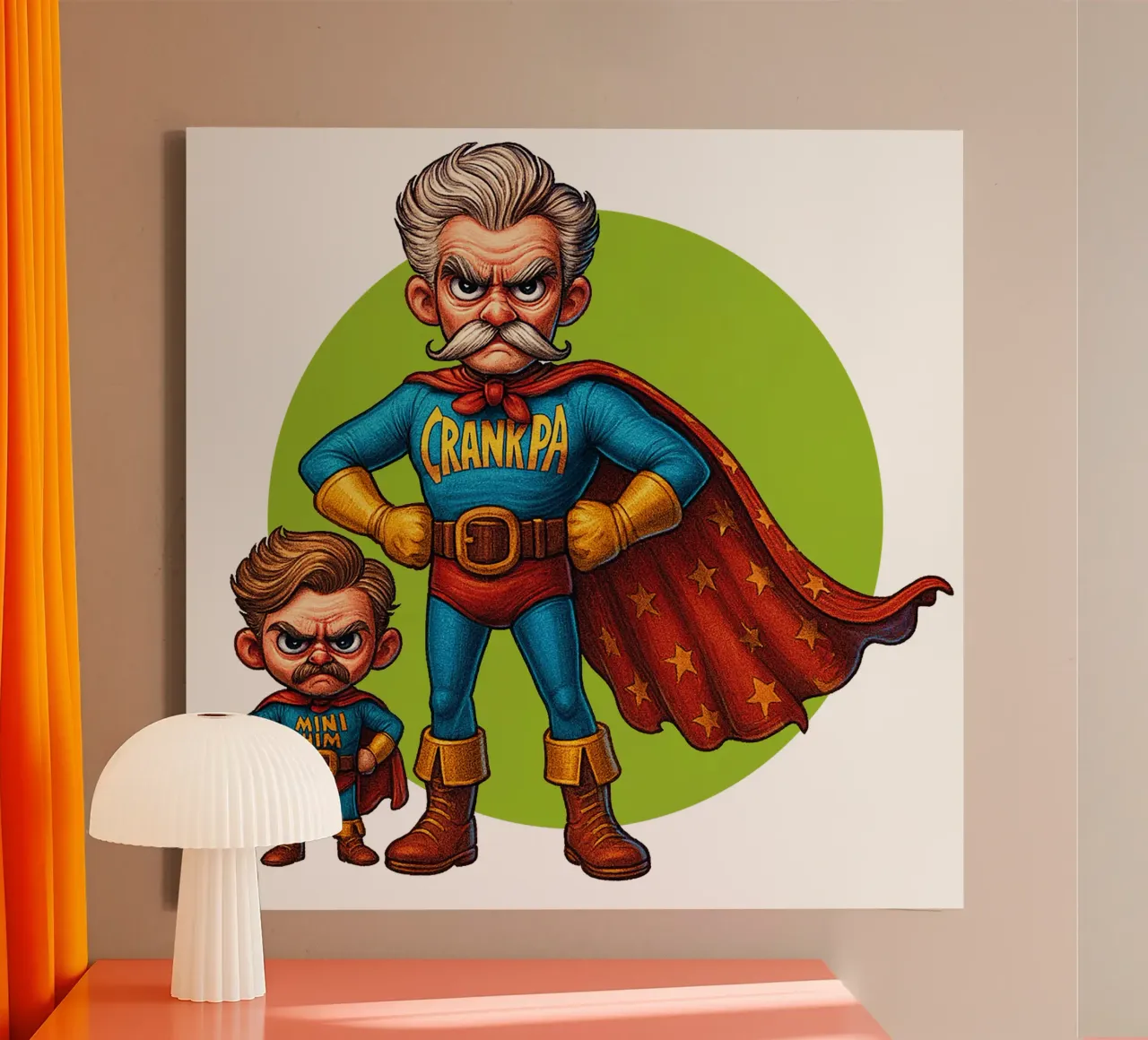CRANKPA & MINI HIM ... canvas met Baklijst van Vintage Van Gogh