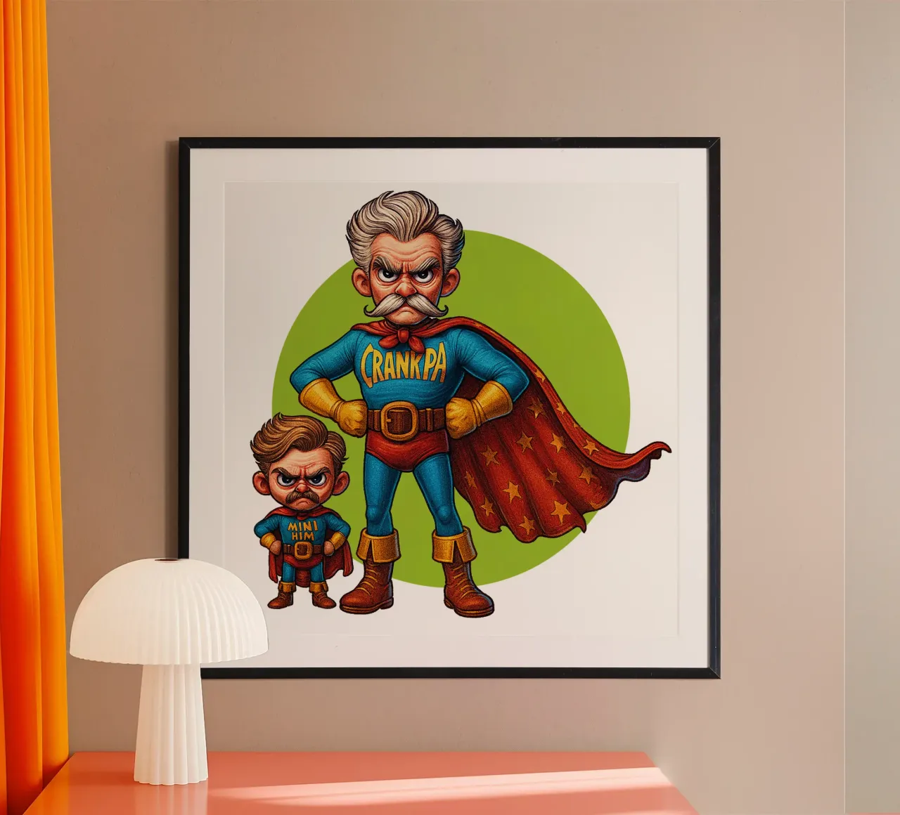 CRANKPA & MINI HIM ... poster con telaio in alluminio da Vintage Van Gogh
