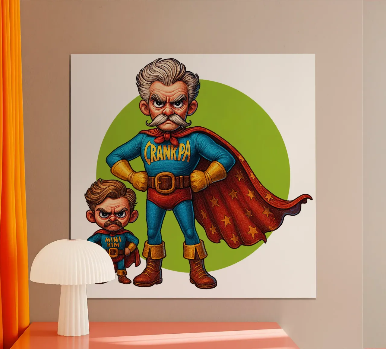 CRANKPA & MINI HIM ... poster con telaio in alluminio da Vintage Van Gogh