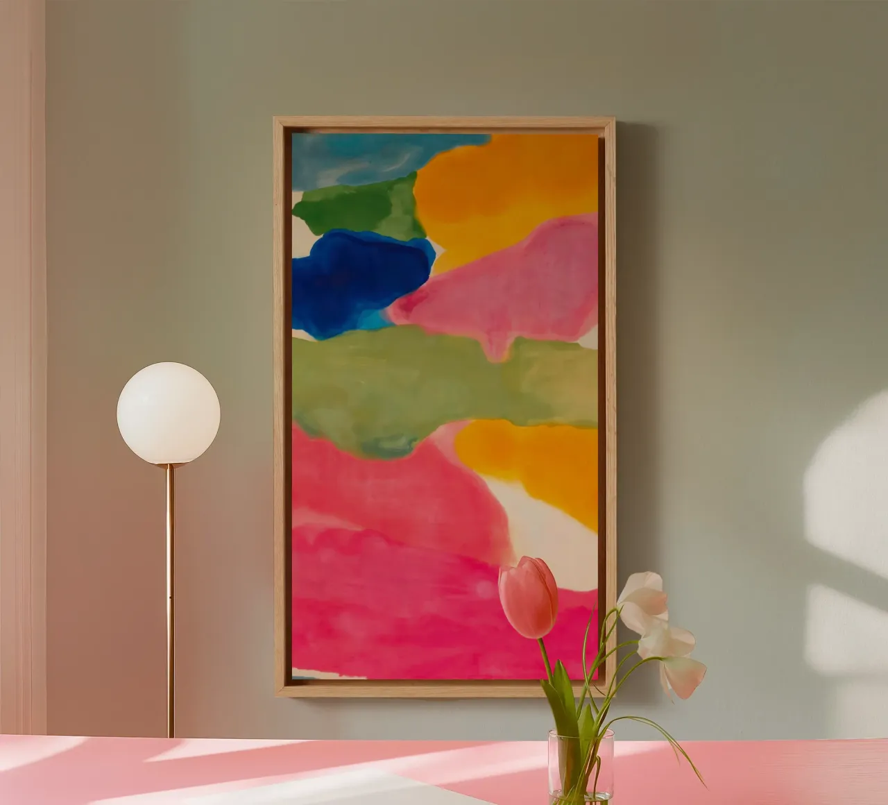 Helen Frankenthaler Tutti Frutti canvas met Baklijst van The Dillart