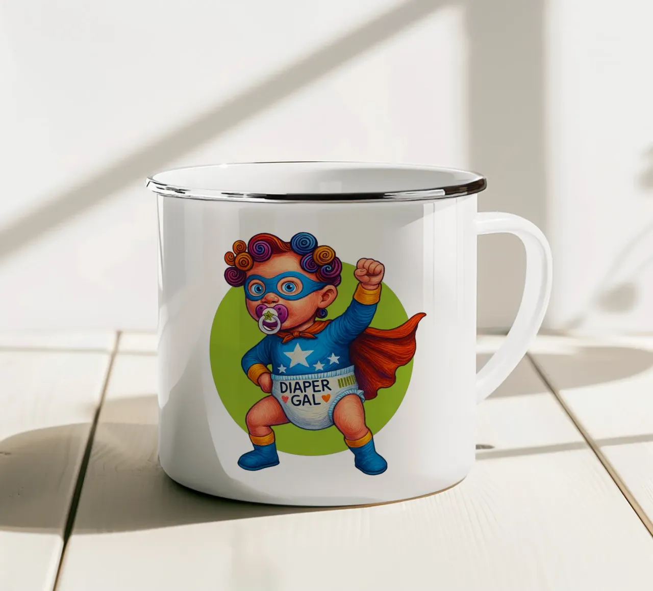 DIAPER GAL tazza in smalto da Vintage Van Gogh