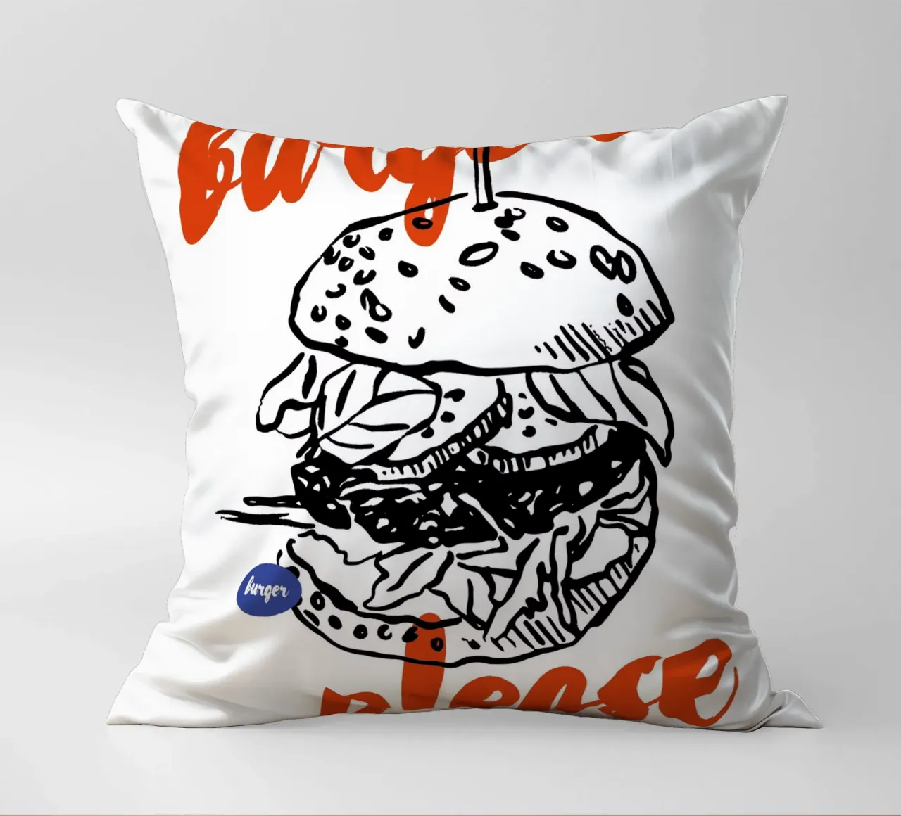 Boho Food 10 Burger Please cuscino da Boho Print Collection