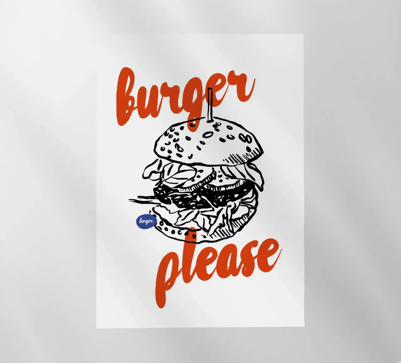 Boho Food 10 Burger Please pellicola backlit da Boho Print Collection
