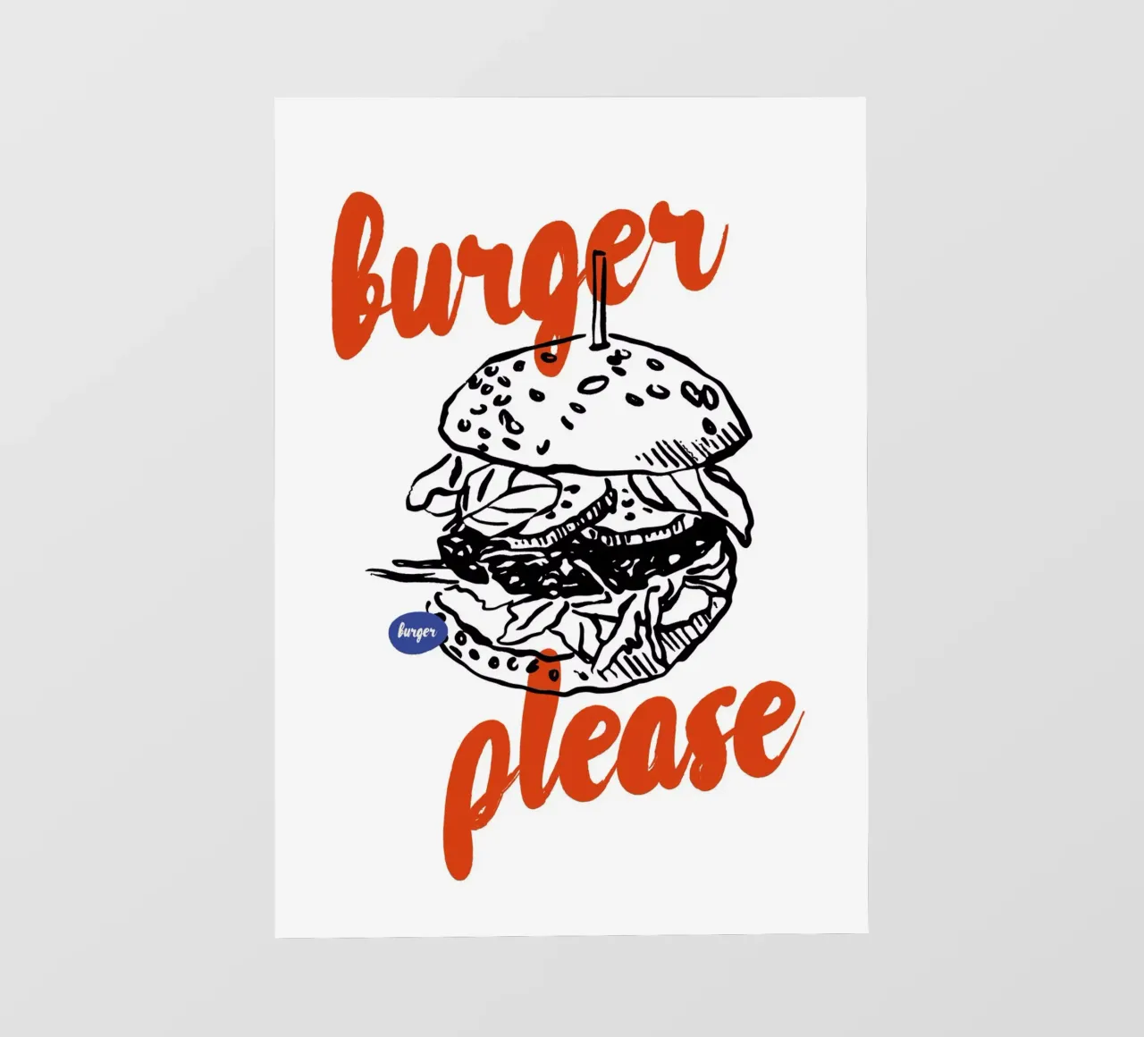 Boho Food 10 Burger Please pellicola backlit da Boho Print Collection