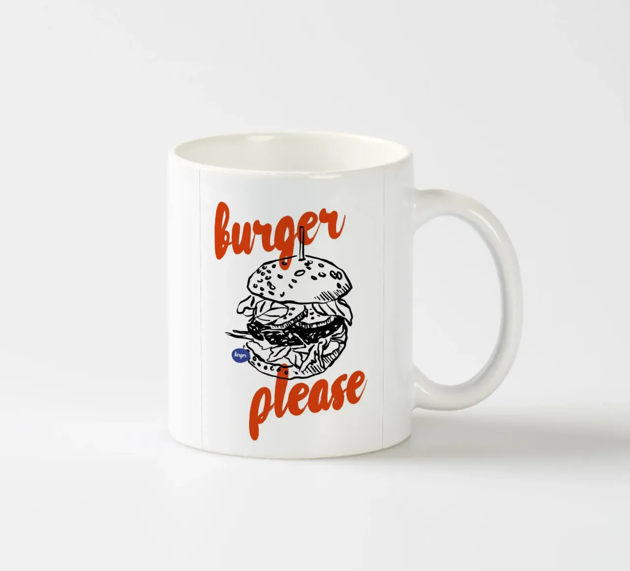 Boho Food 10 Burger Please tazza in ceramica da Boho Print Collection