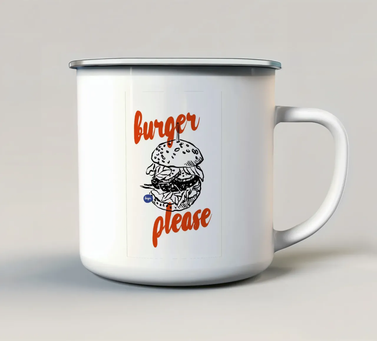 Boho Food 10 Burger Please tazza in smalto da Boho Print Collection