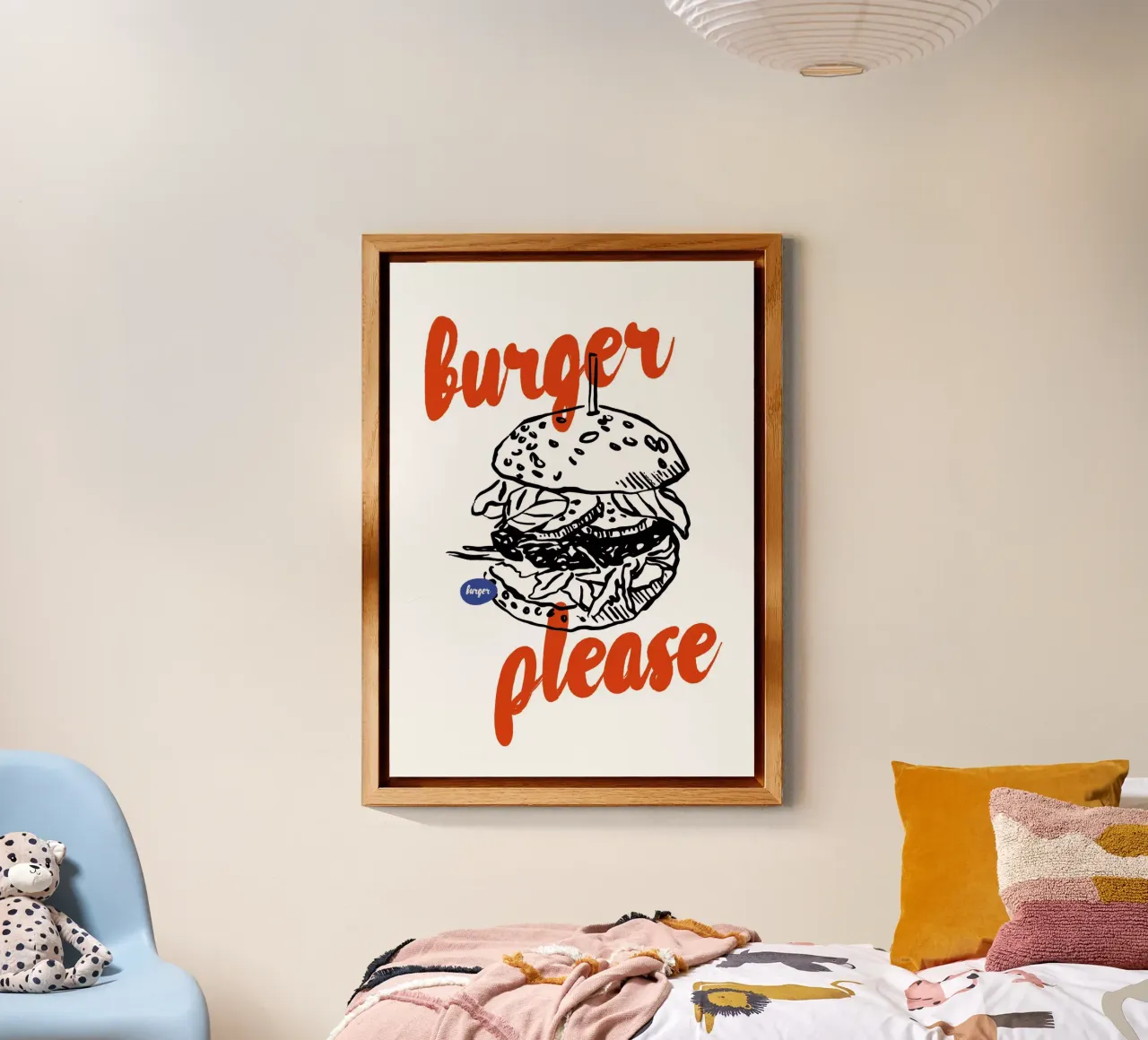 Boho Food 10 Burger Please alluminio dibond da Boho Print Collection