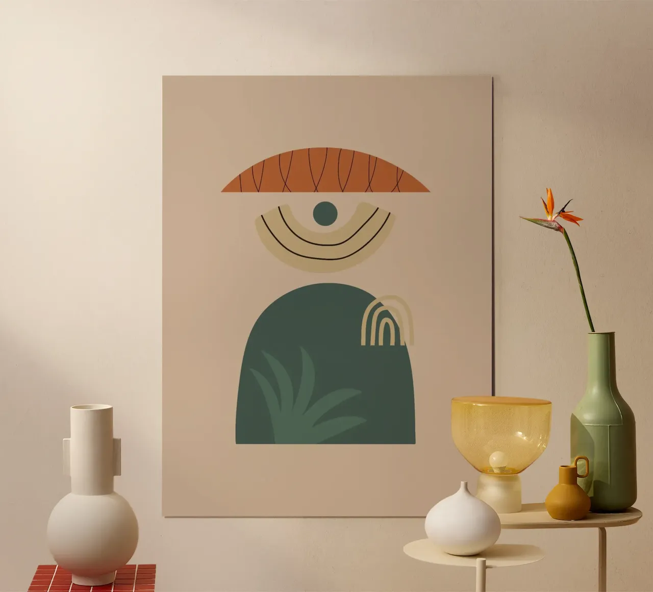circle shape with balance line poster met aluminium frame van mardaven