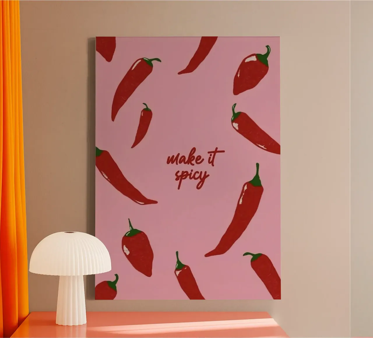 make it spicy chilli Leinwand mit Schattenfugenrahmen von sophiaz