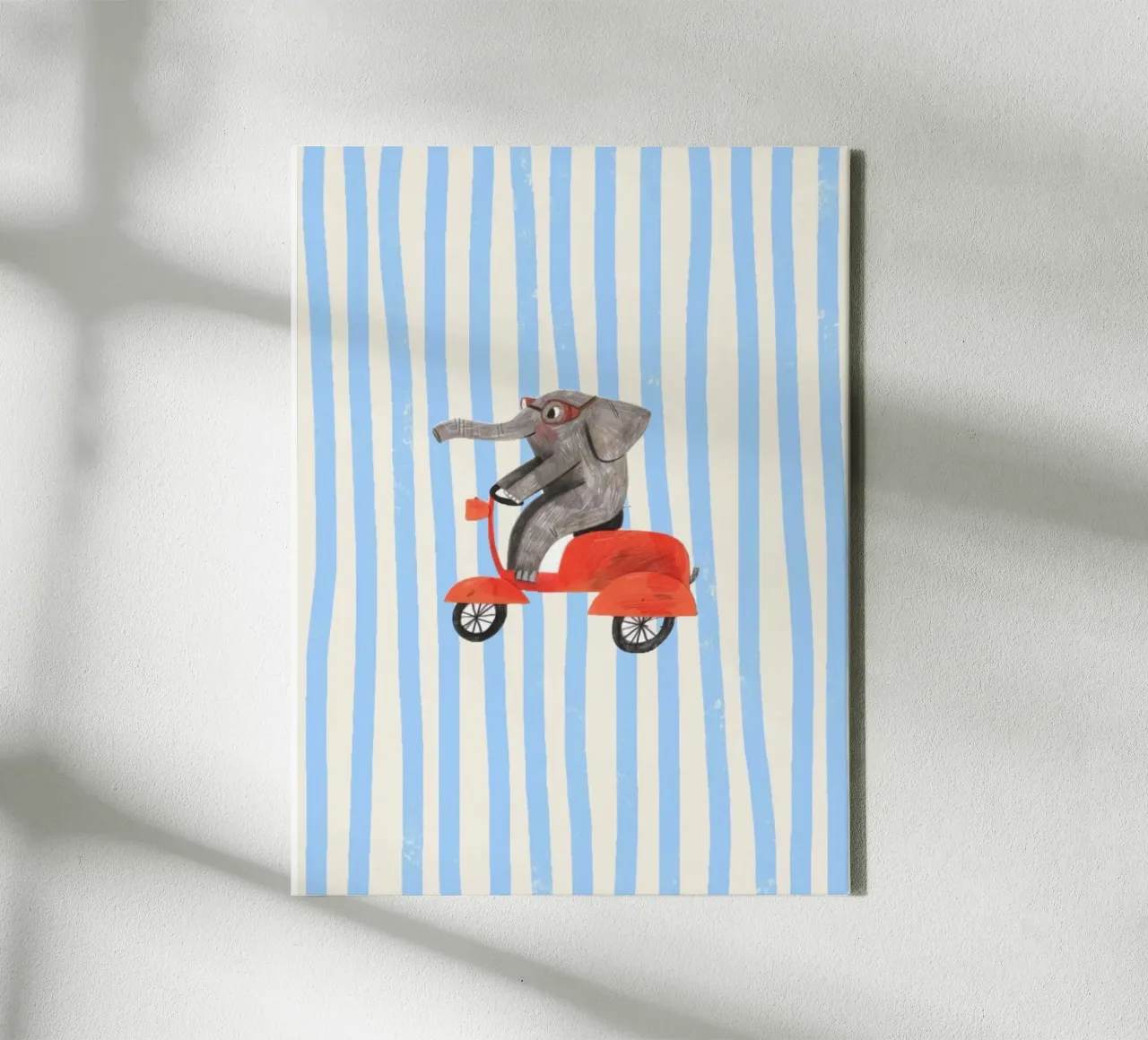 elephant on bike in line background Leinwand mit Schattenfugenrahmen von sophiaz