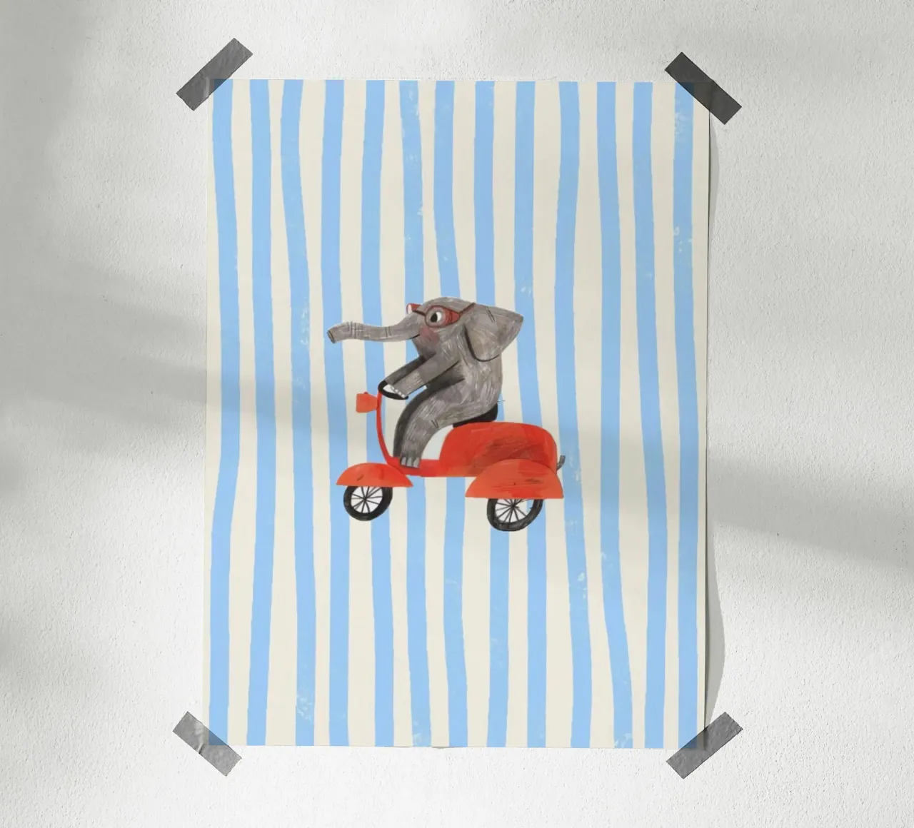 elephant on bike in line background poster da sophiaz