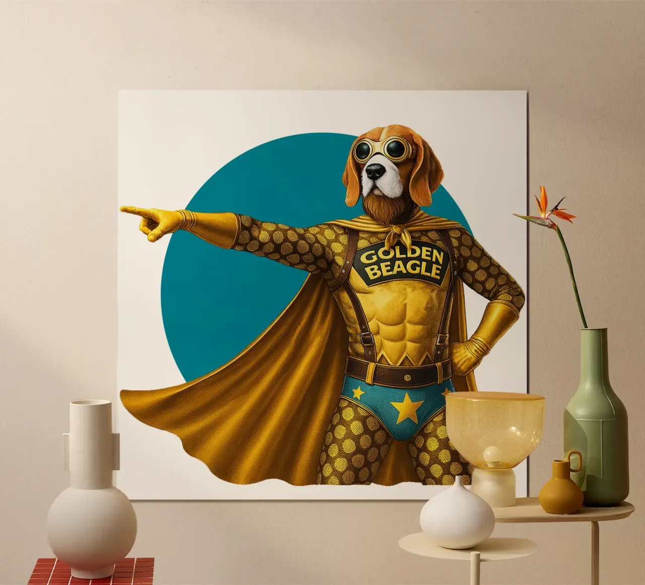 THE GOLDEN BEAGLE poster da Vintage Van Gogh
