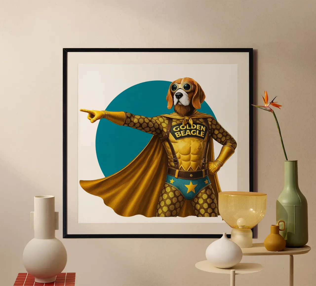 THE GOLDEN BEAGLE poster da Vintage Van Gogh