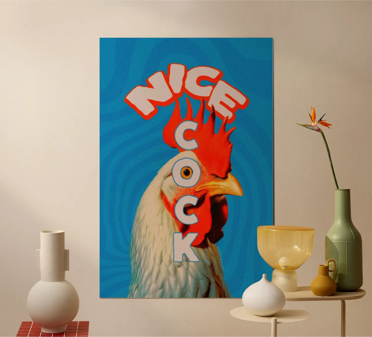 Nice Cock poster con telaio in plastica da Jonas Loose