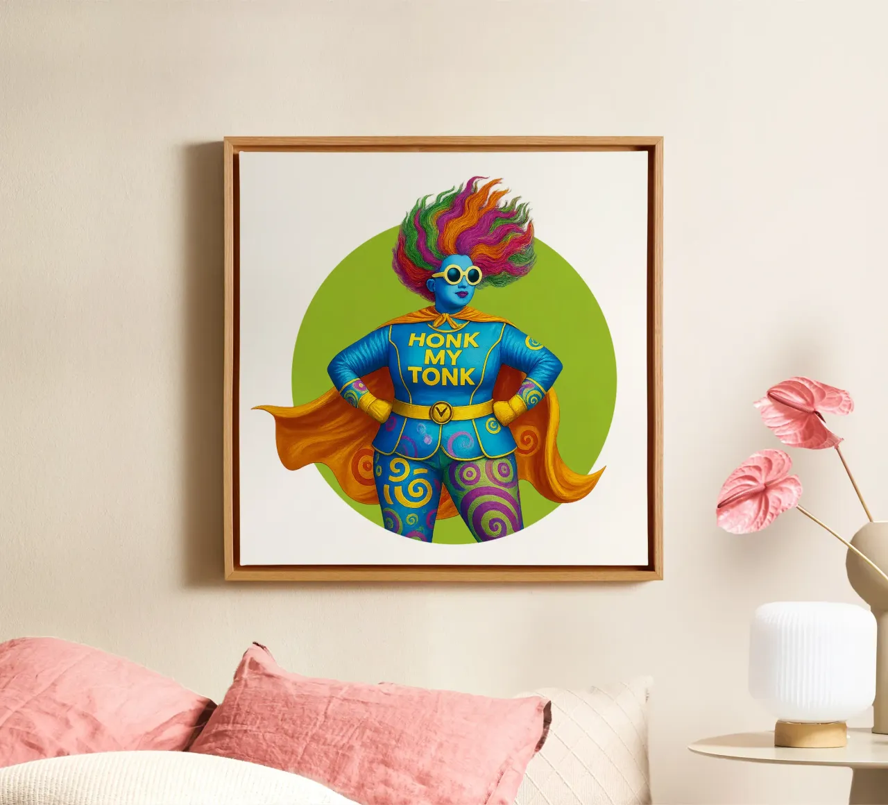 HONK MY TONK tela con Cornice a cassetta da Vintage Van Gogh