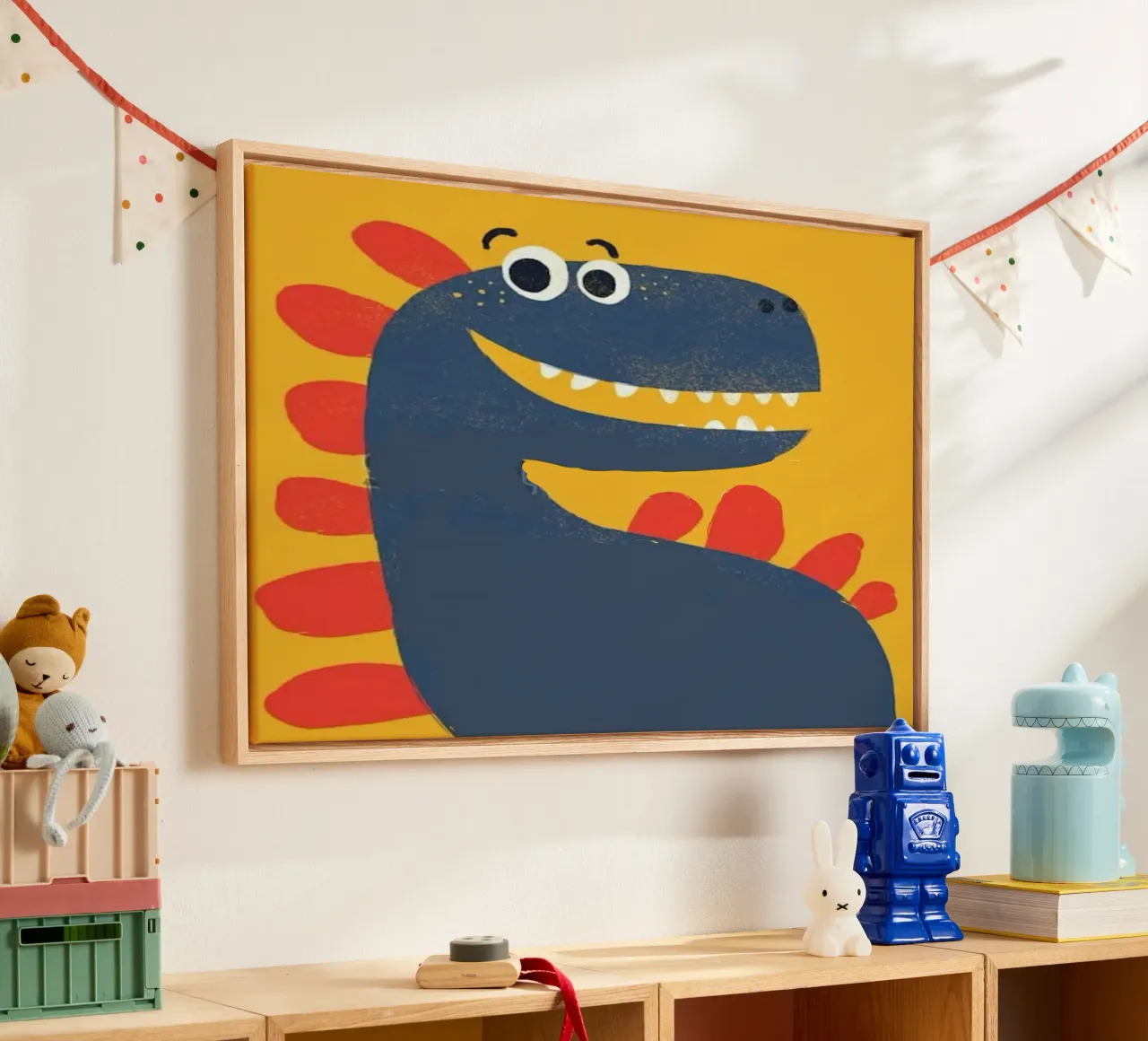 draw dinosaur tela con Cornice a cassetta da vicgaler