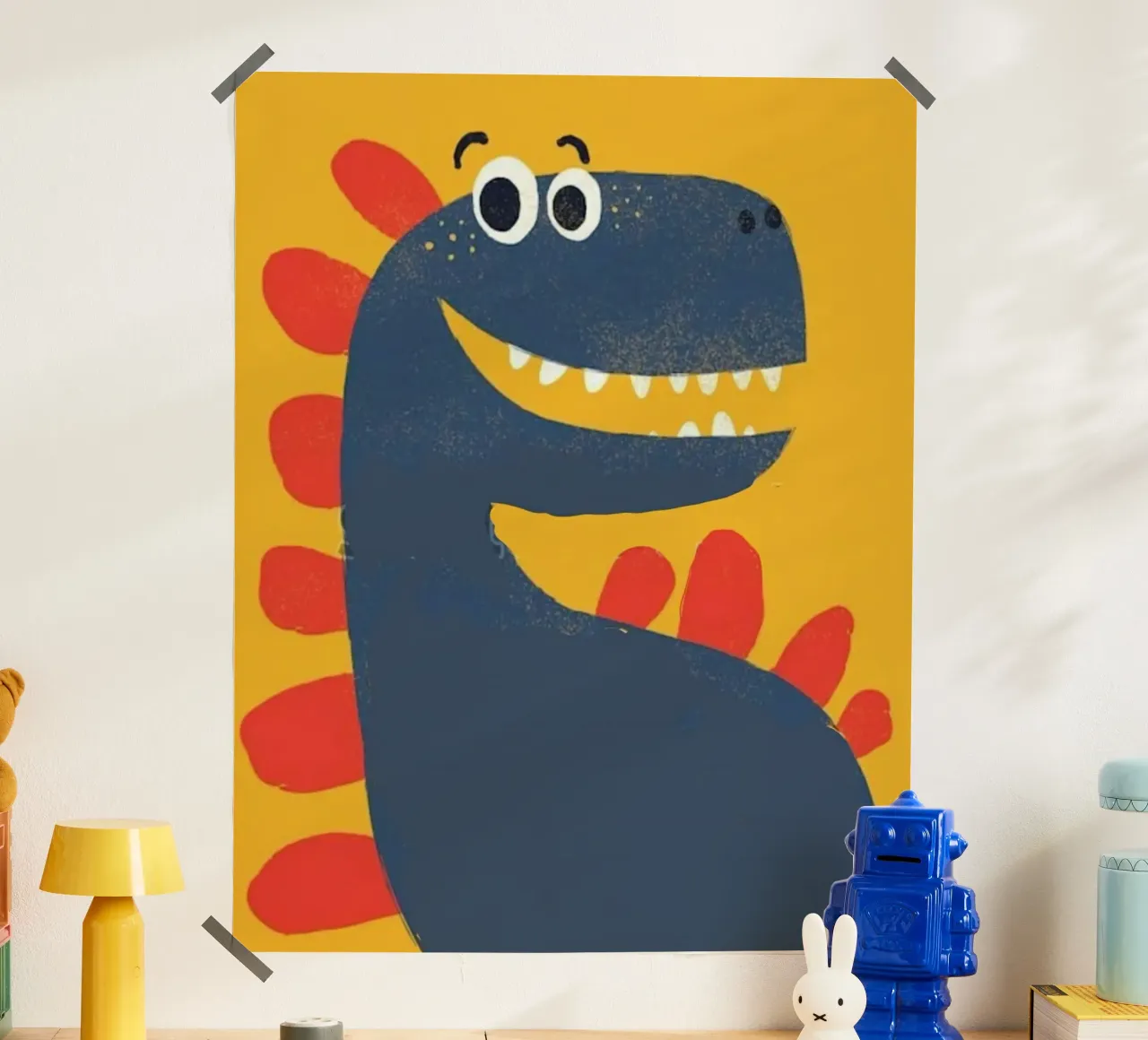 draw dinosaur poster con marco de plástico de vicgaler