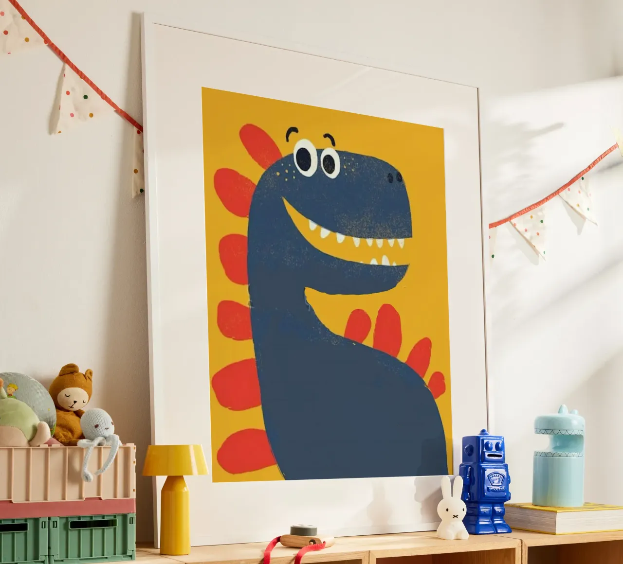draw dinosaur poster con marco de plástico de vicgaler