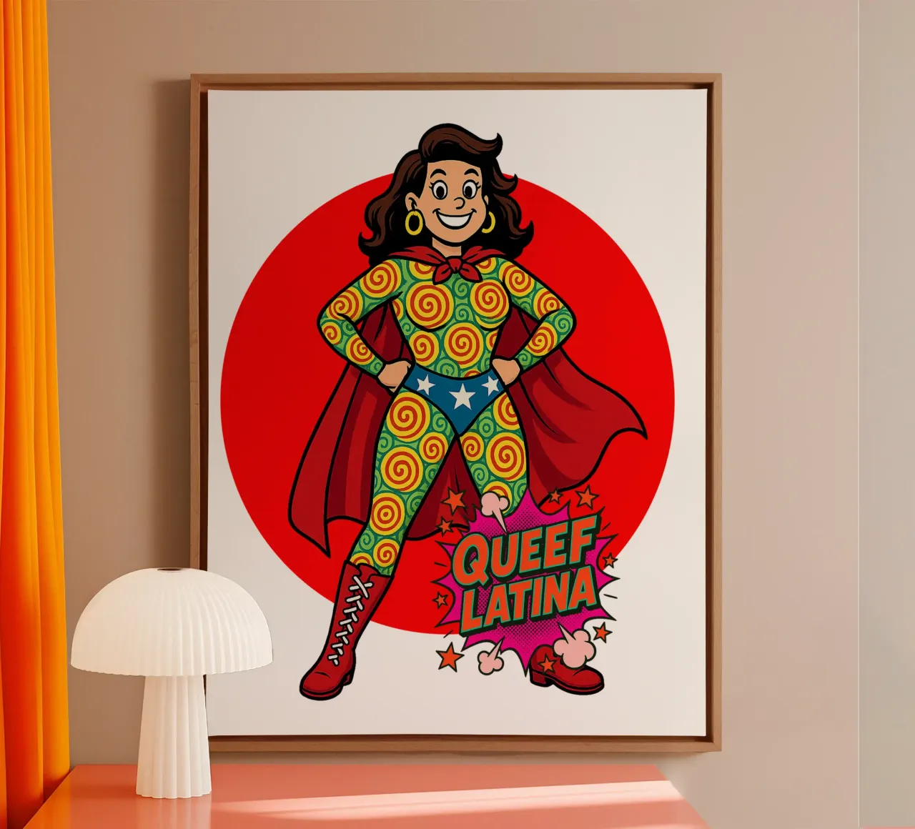 QUEEF LATINA canvas met Baklijst van Vintage Van Gogh