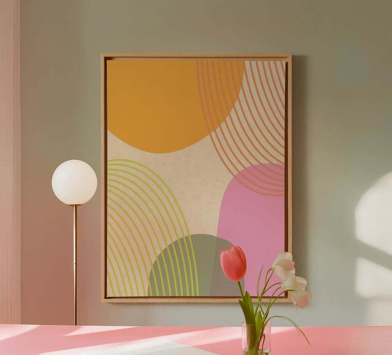 shape color curve line toile avec Caisse américaine de vicgaler
