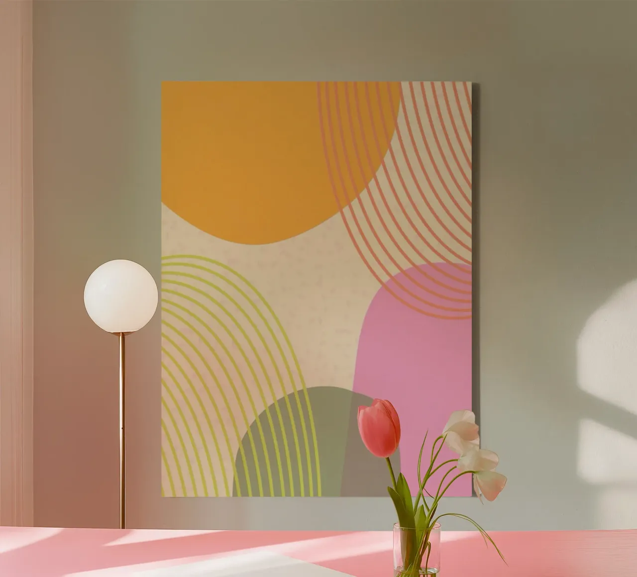 shape color curve line toile avec Caisse américaine de vicgaler