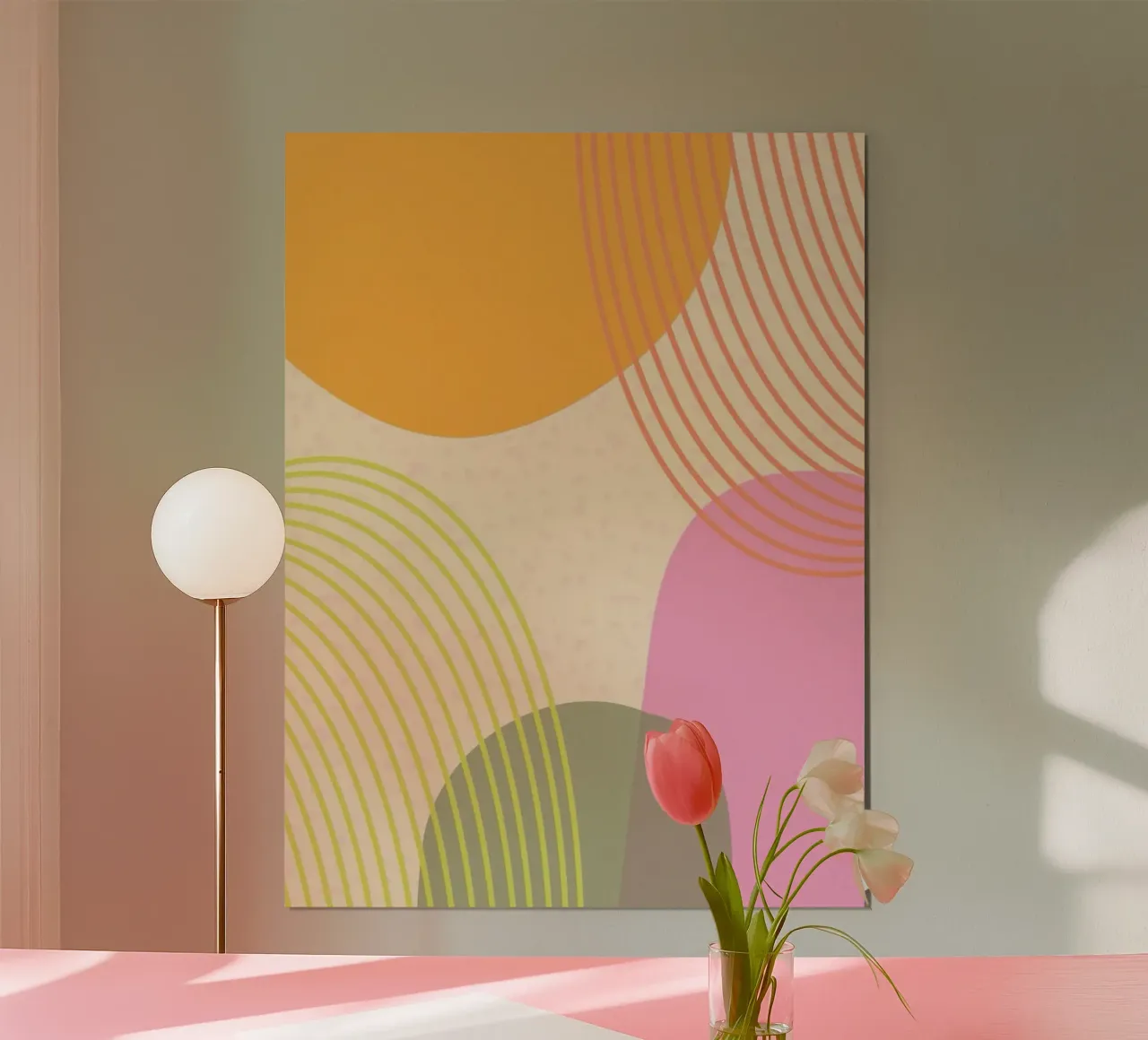 shape color curve line poster avec cadre en aluminium de vicgaler