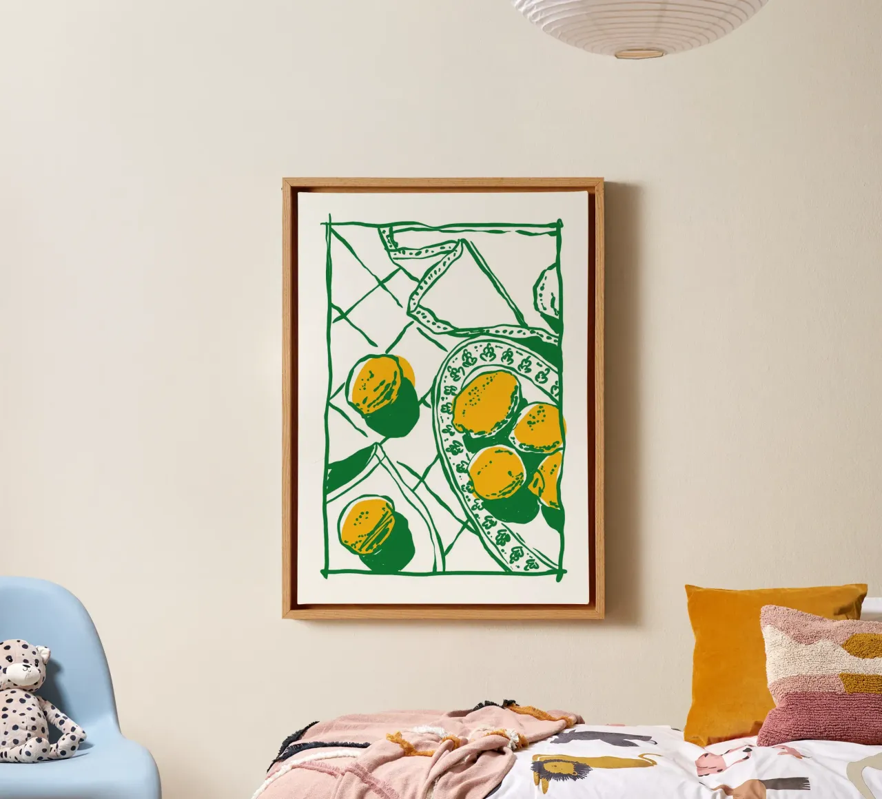 Boho Food 10 Lemons canvas with Floater frame by Boho Print Collection