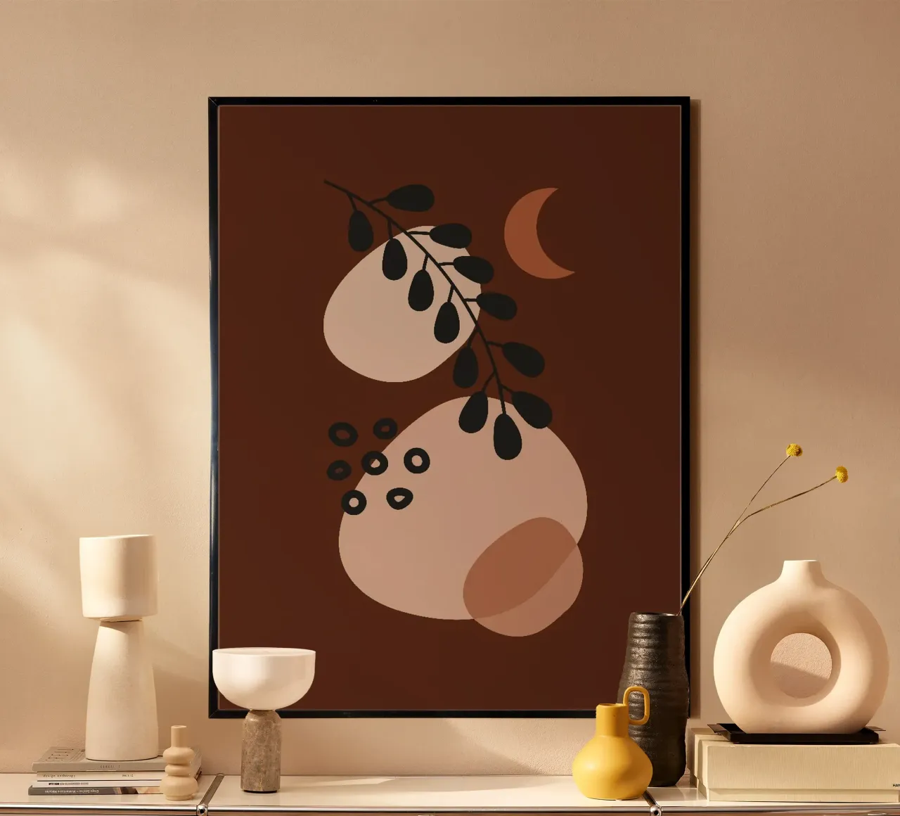 shape line branch in brown shade poster van jasnet