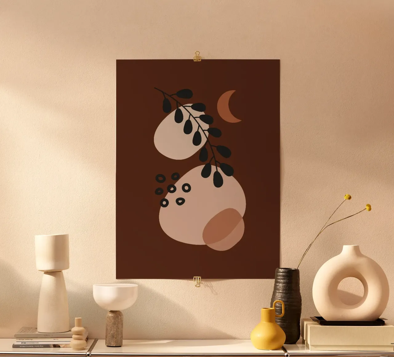 shape line branch in brown shade poster van jasnet