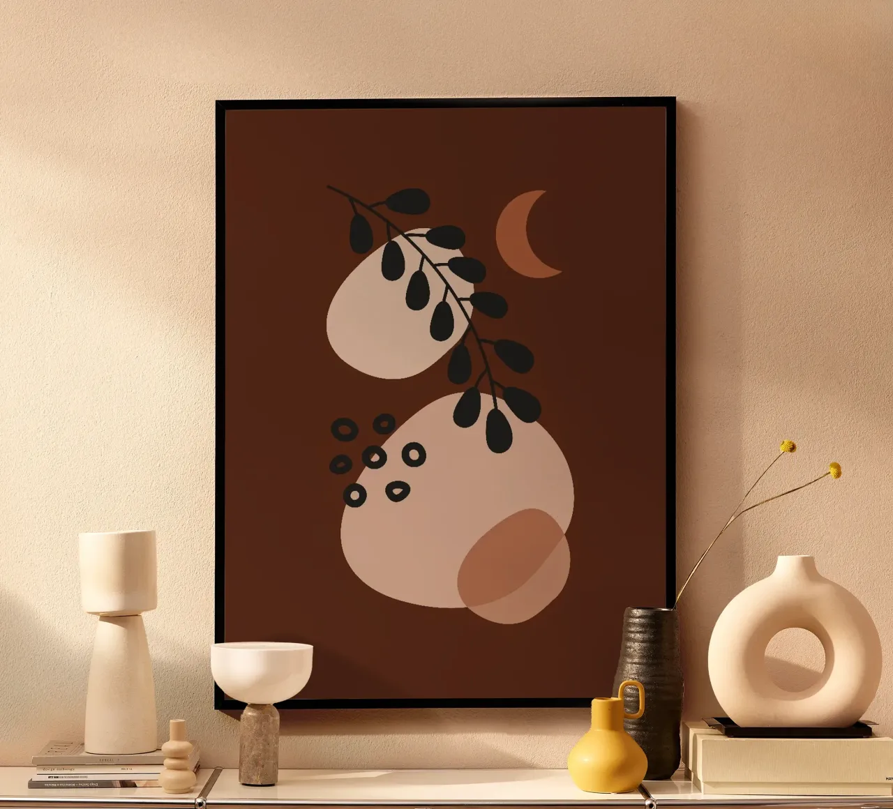 shape line branch in brown shade poster van jasnet