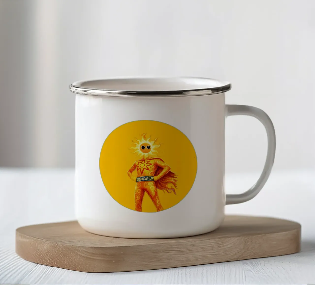 SUN OF A WITCH tazza in smalto da Vintage Van Gogh