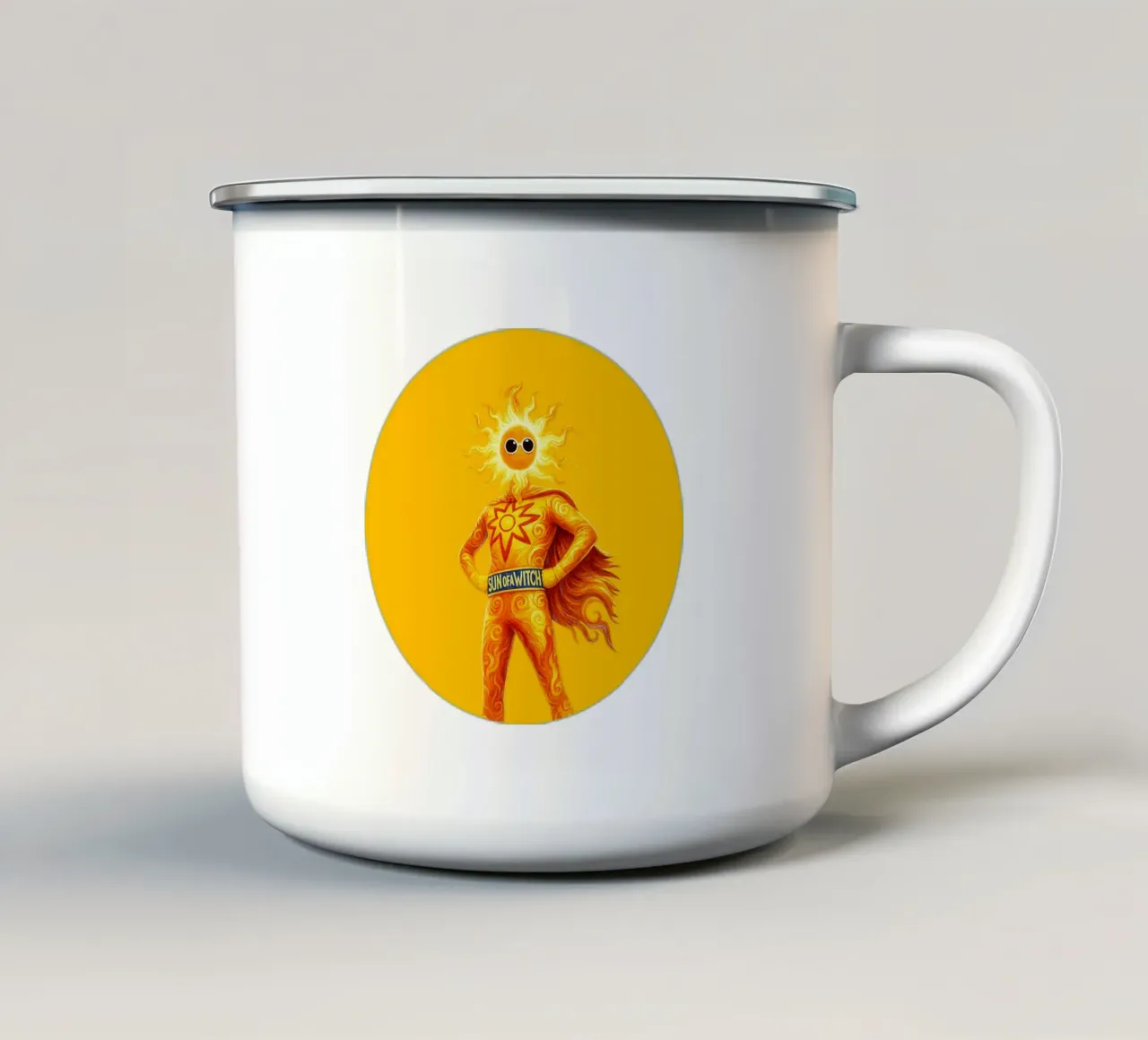 SUN OF A WITCH tazza in smalto da Vintage Van Gogh