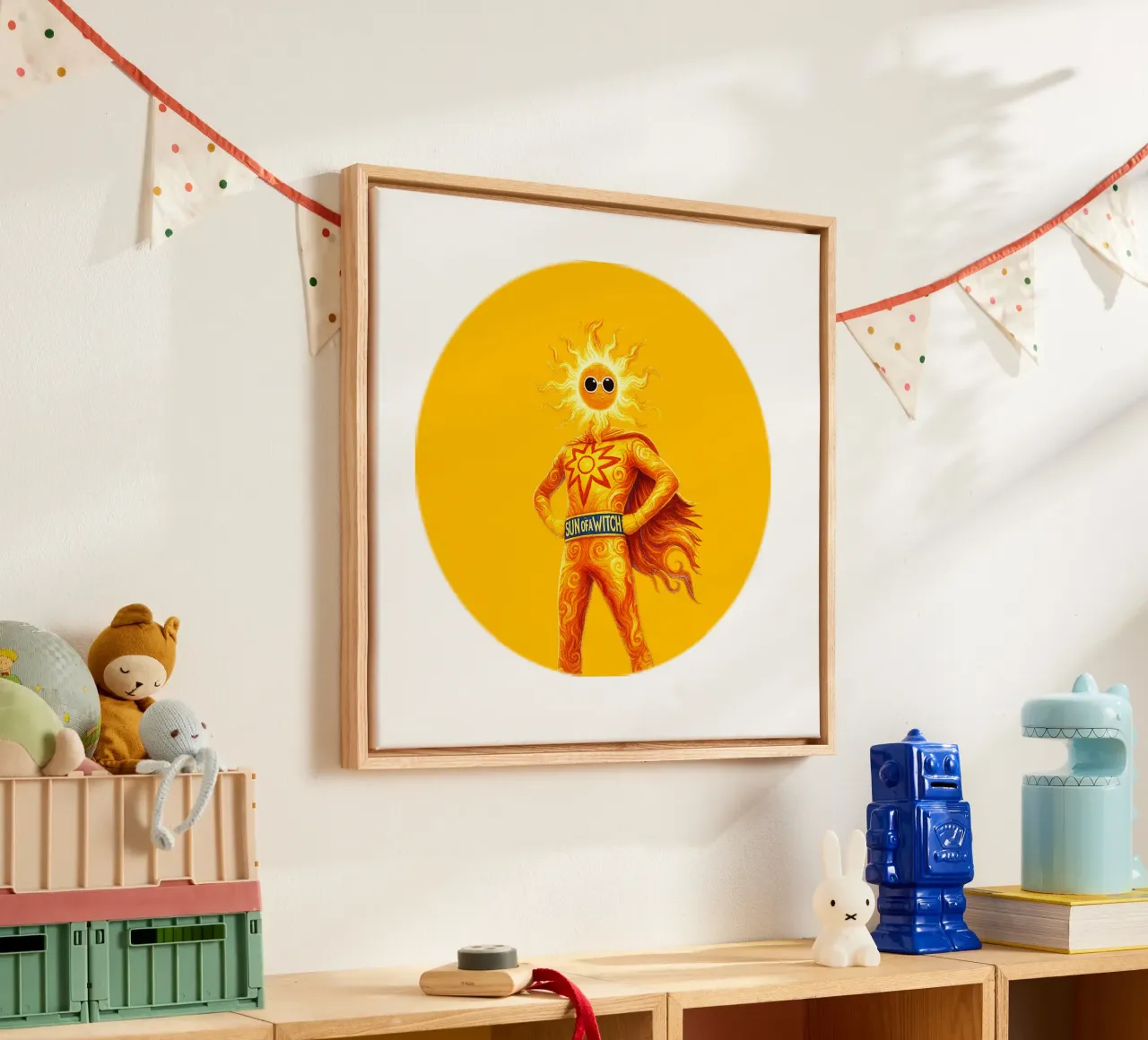 SUN OF A WITCH Leinwand mit Schattenfugenrahmen von Vintage Van Gogh