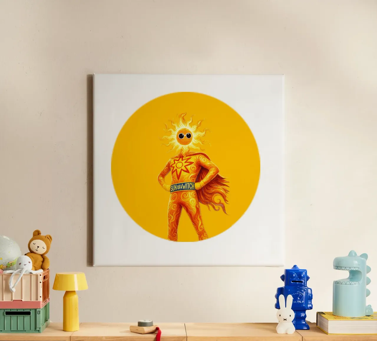 SUN OF A WITCH Leinwand mit Schattenfugenrahmen von Vintage Van Gogh