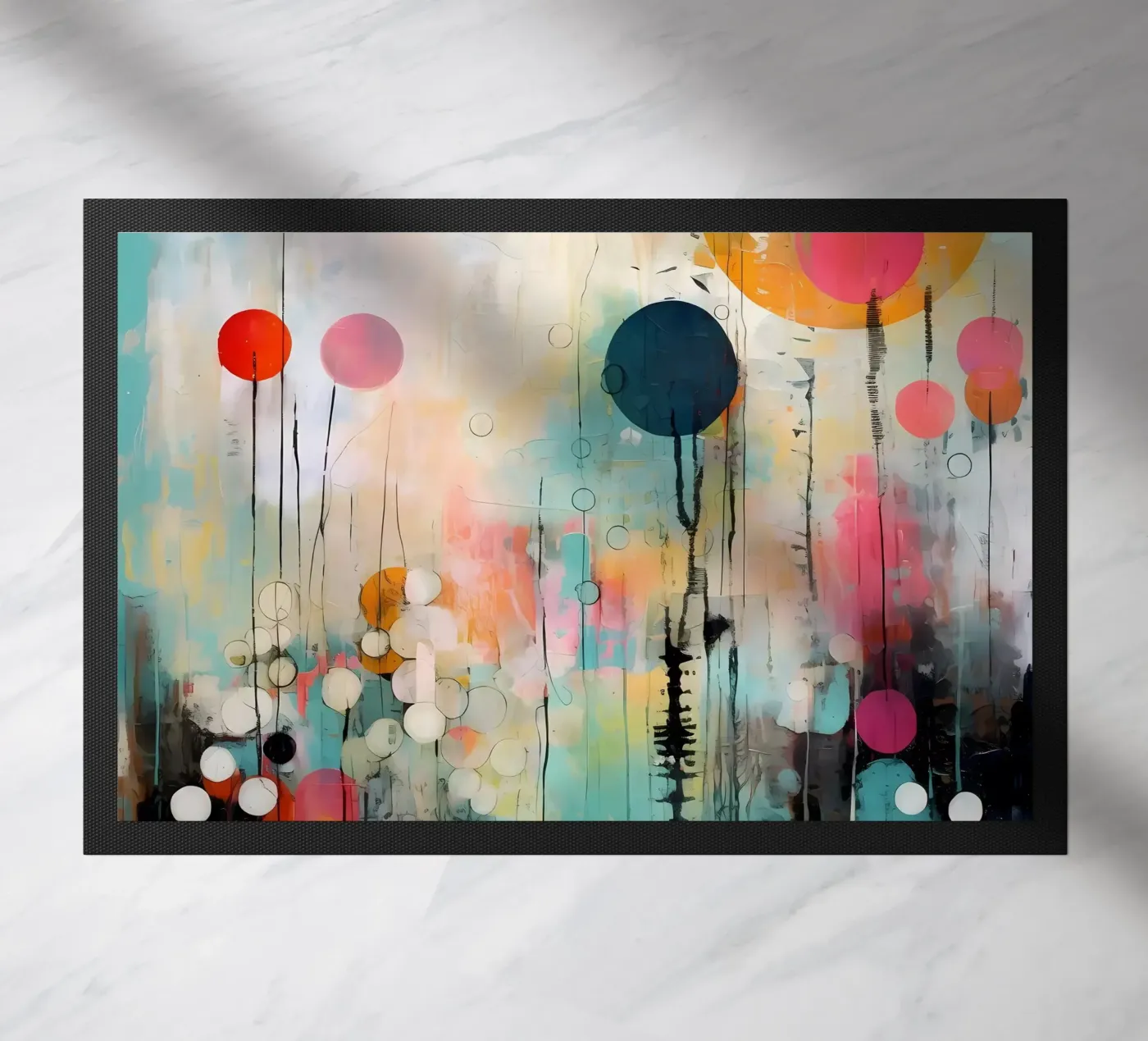 Abstract bloemig deurmat van LaylaOzHome
