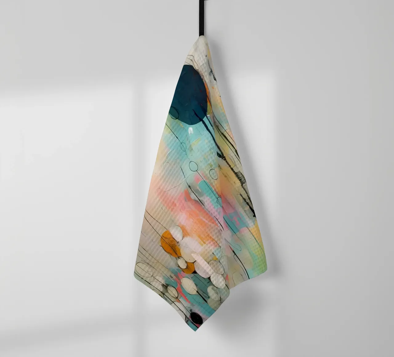 Abstract floral tea towel by LaylaOzHome