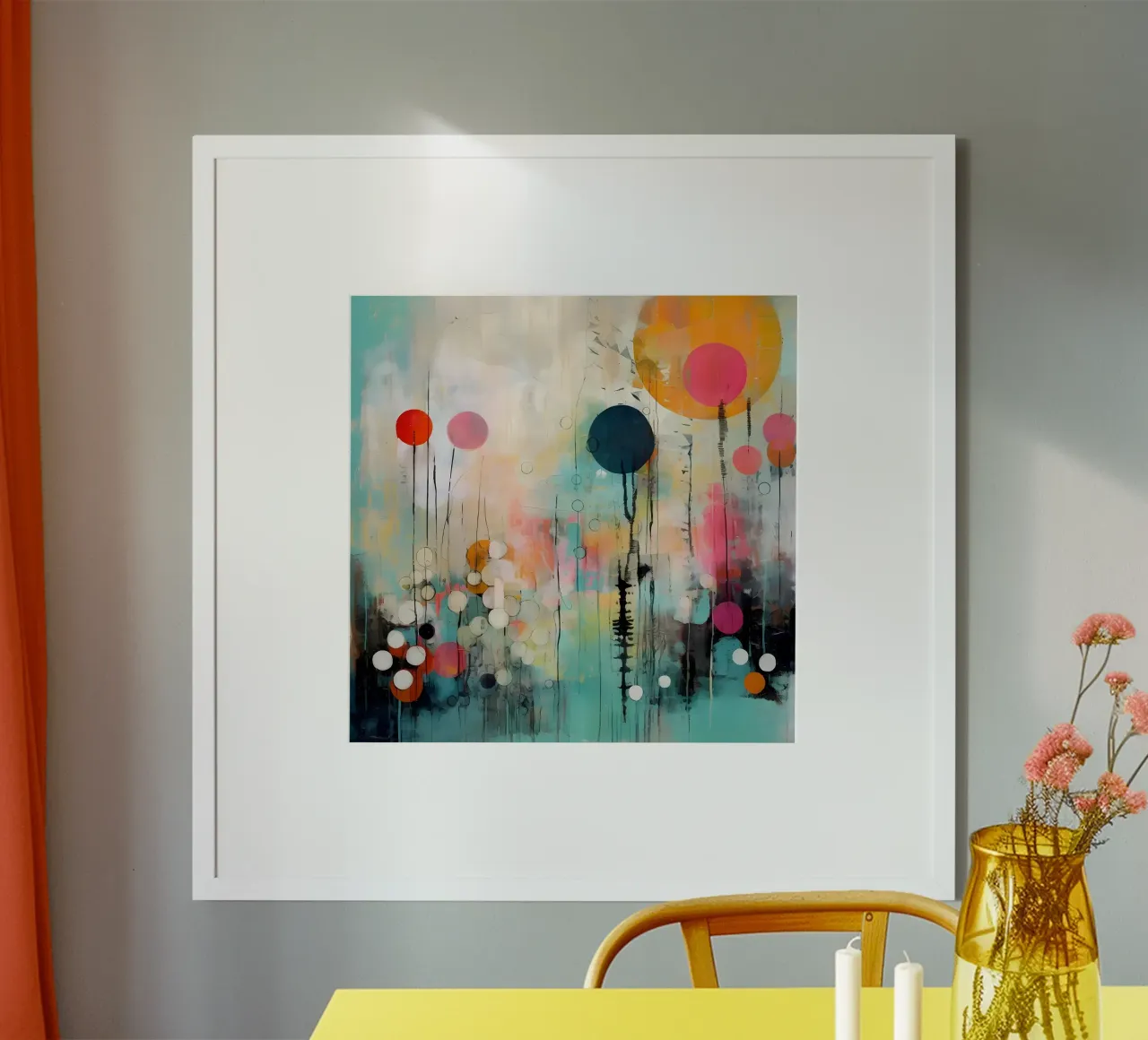 Astratto floreale poster con telaio in legno da LaylaOzHome