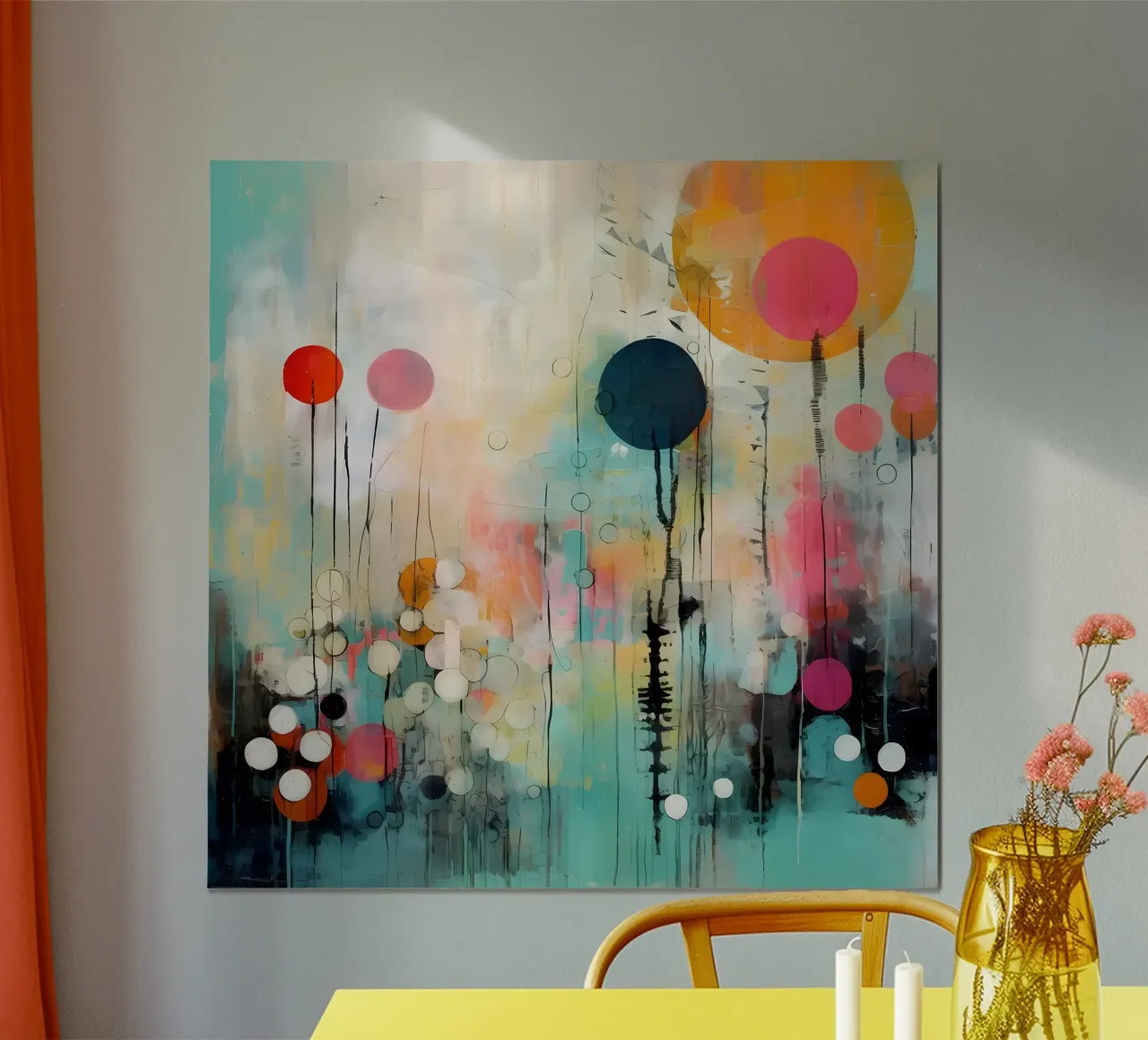Astratto floreale poster con telaio in legno da LaylaOzHome