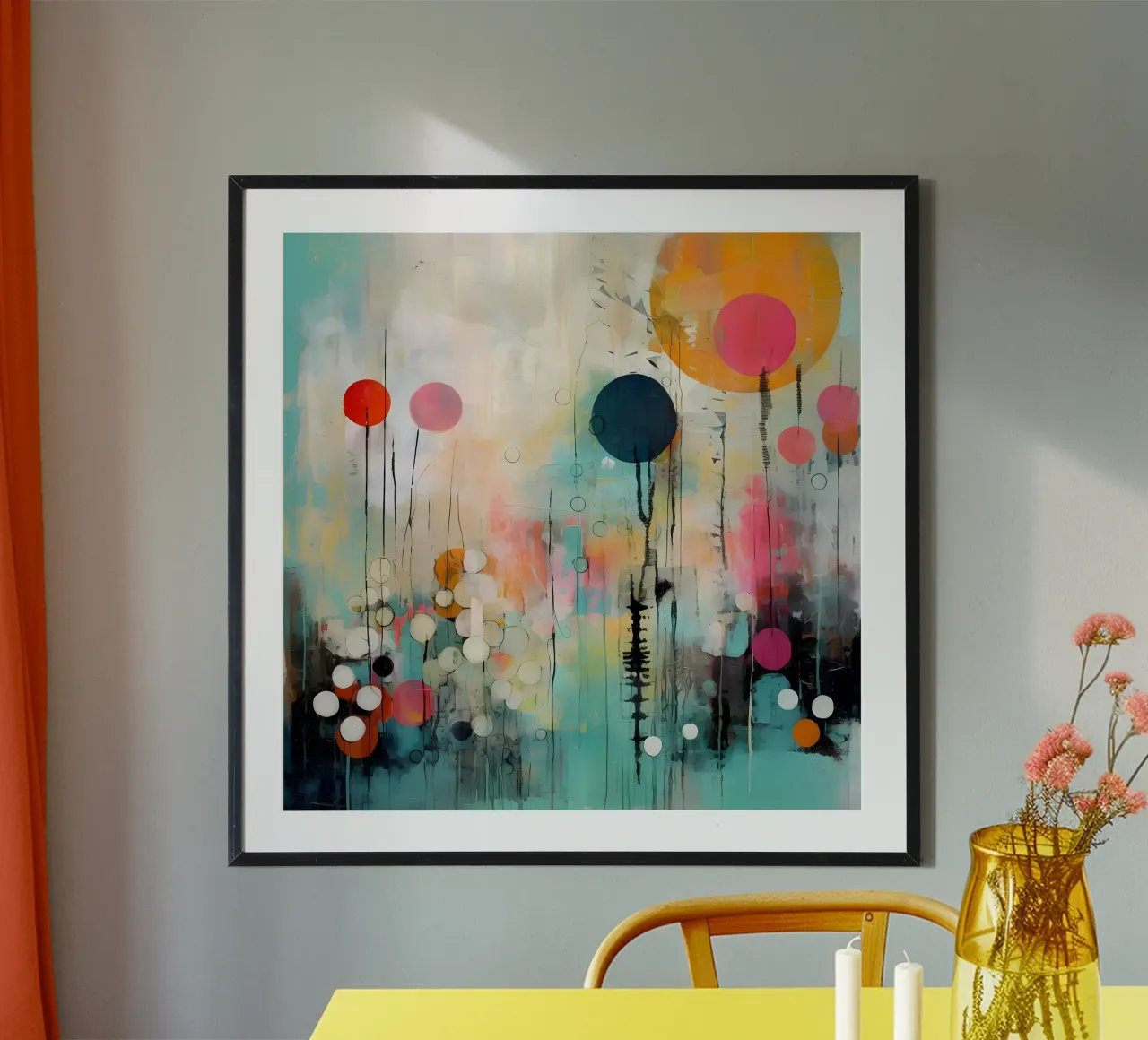 Astratto floreale poster con telaio in legno da LaylaOzHome