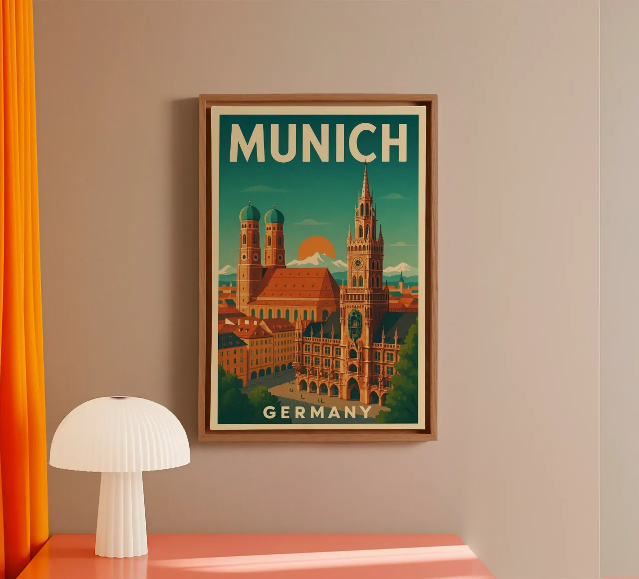 Munich 01 canvas met Baklijst van mazson