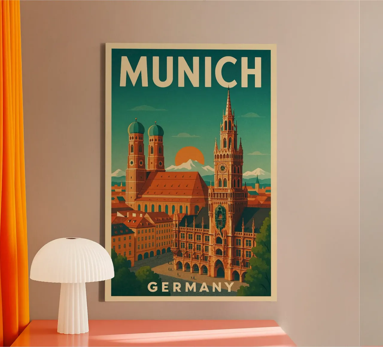 Munich 01 canvas met Baklijst van mazson