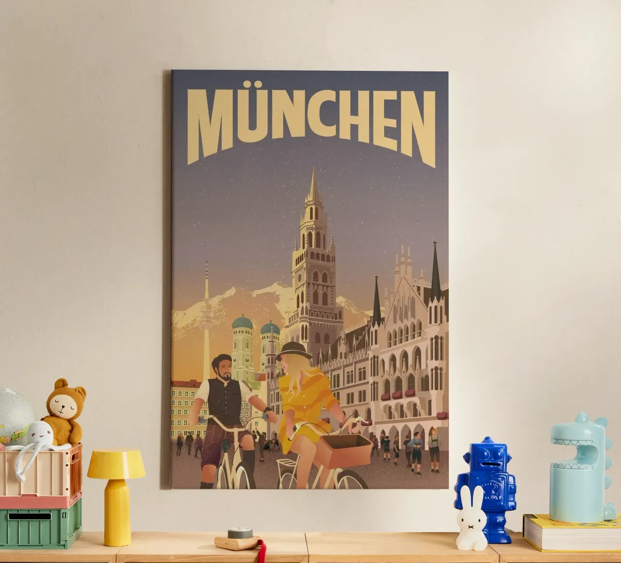 Munchen 02 canvas met Baklijst van mazson