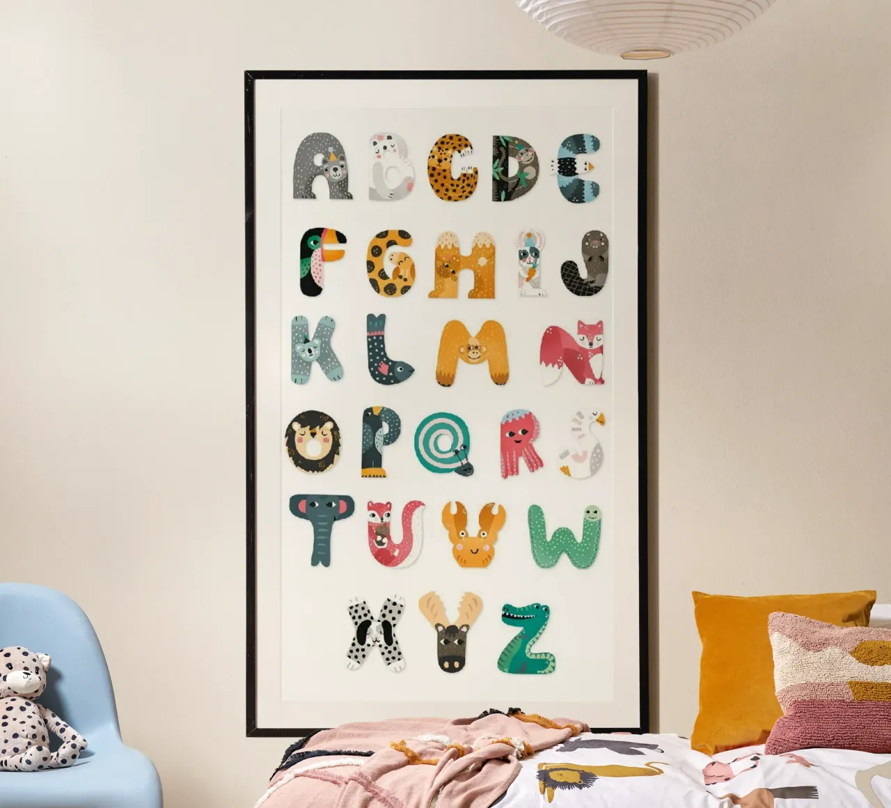symbol soft alphabet poster met houten frame van willife