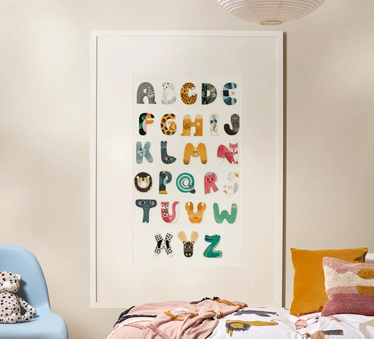 symbol soft alphabet poster met houten frame van willife