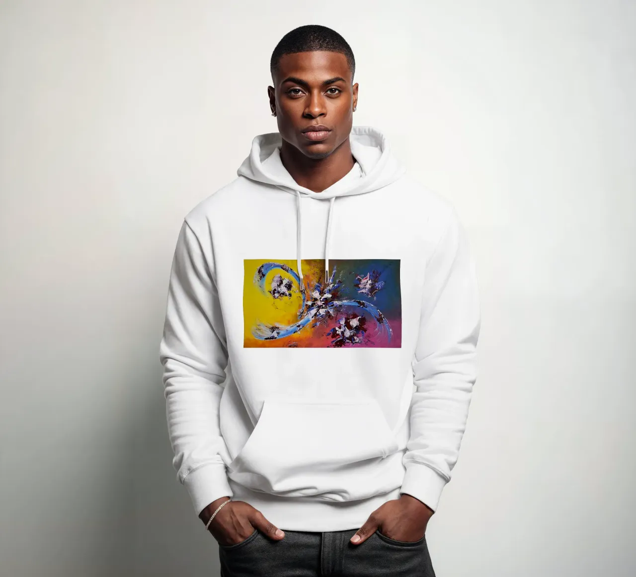 Large size 2. felpa con cappuccio da Thierry Vobmann Abstract painting