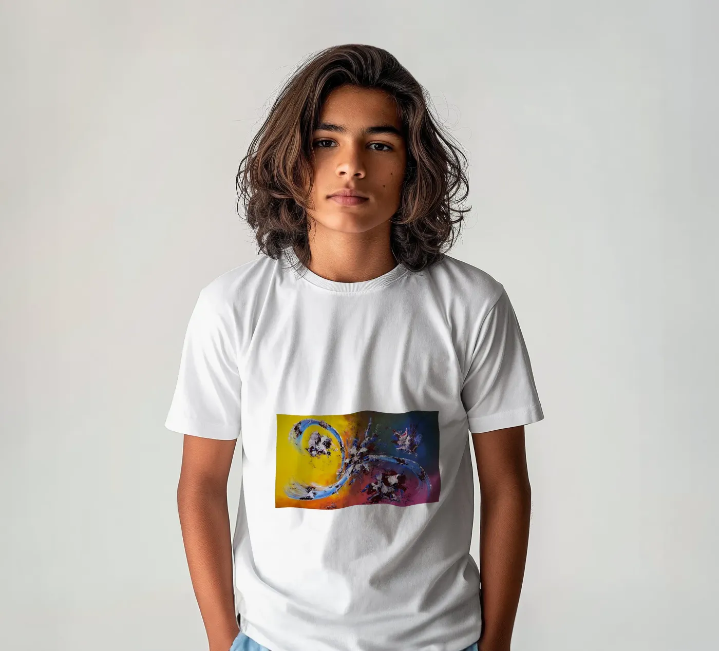 Large size 2. t-shirt bambini da Thierry Vobmann Abstract painting