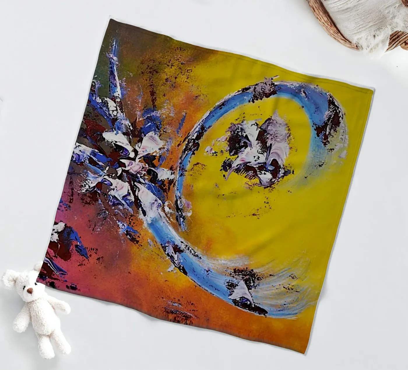 Large size 2. Fleecedecke von Thierry Vobmann Abstract painting